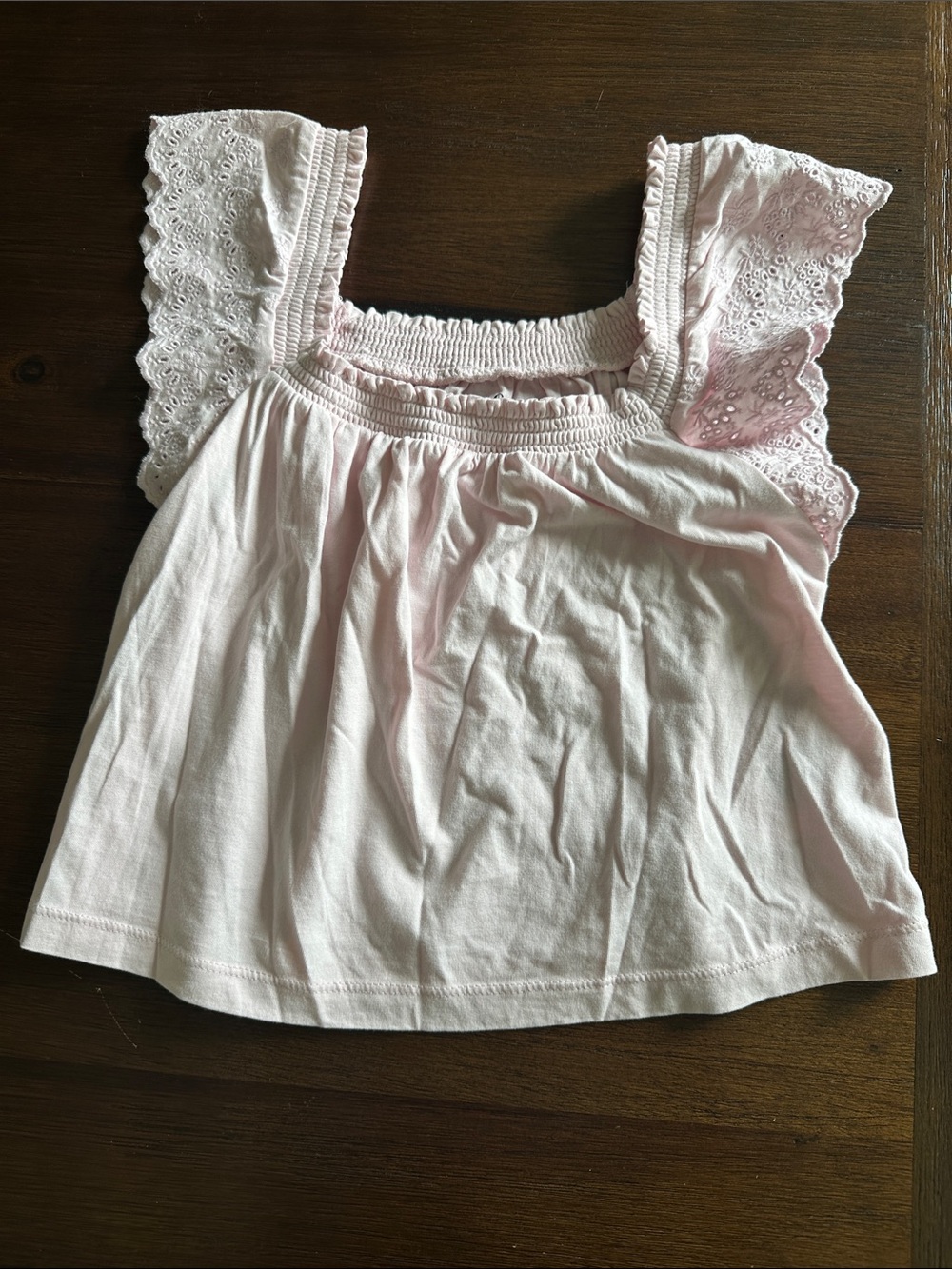 Polo by Ralph Lauren Pale Pink Eyelet Flutter Tank